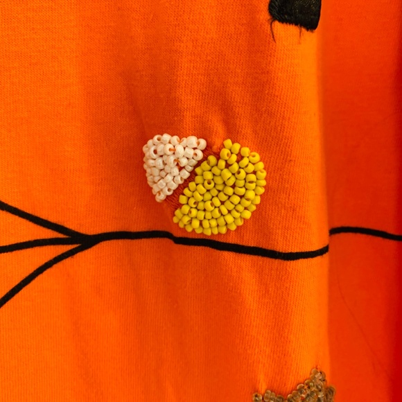 Vintage Halloween Shirt Medium Orange Spider Web Ghost Witch Black Cat Pumpkin - Picture 10 of 16